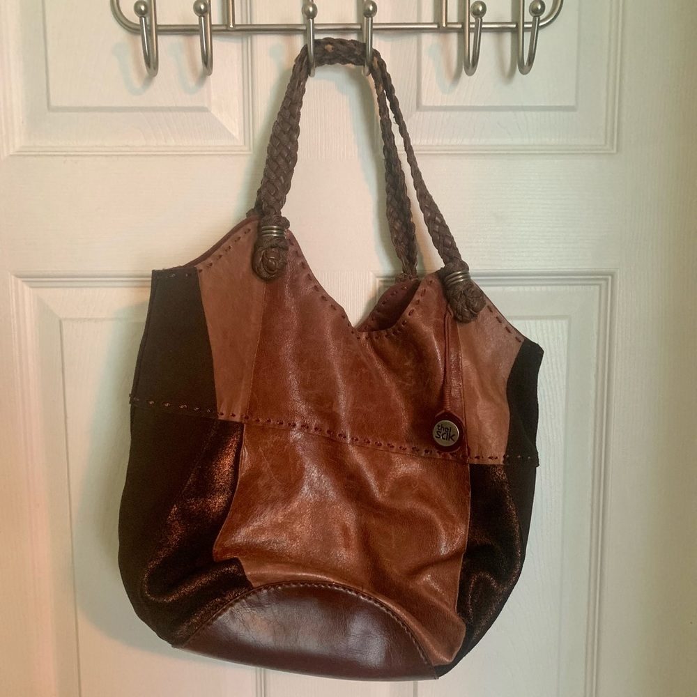 Two shade brown Sak bag with braided straps